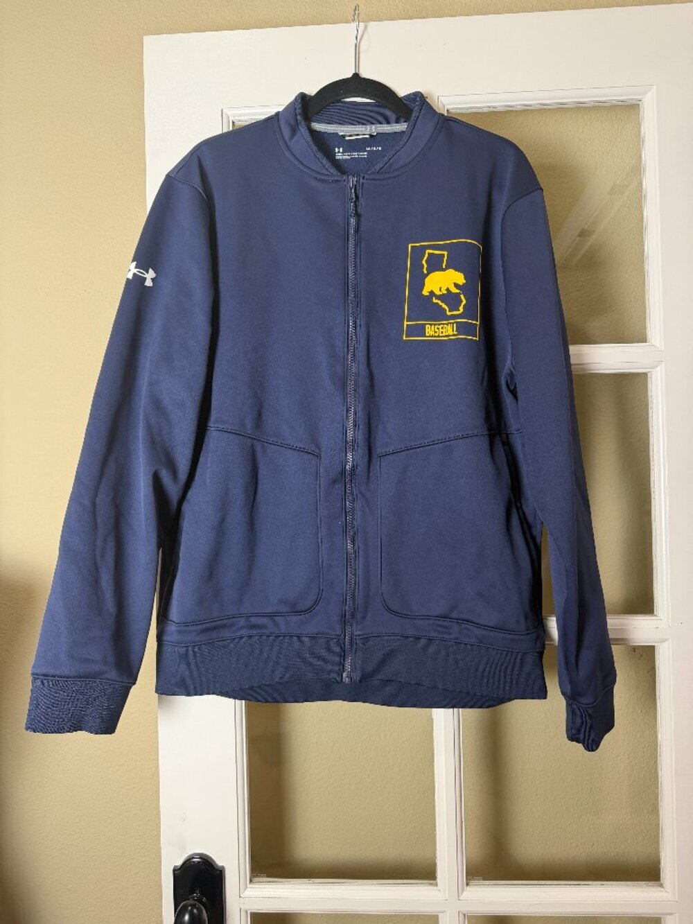 UC BERKELEY Cal Baseball Zip Up Jacket Under Armour Loose Size Large
